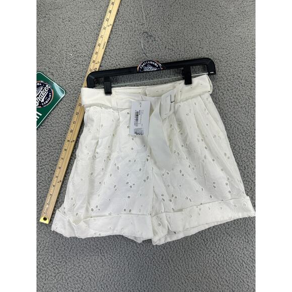 Ted Baker London Suzet Tailored Shorts W/ Belt Womens Size 1 White High Waisted